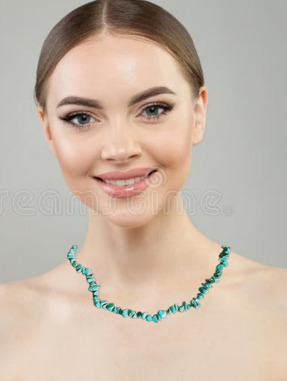 Elegant Handcrafted Faux Turquoise Beads Choker NWOT